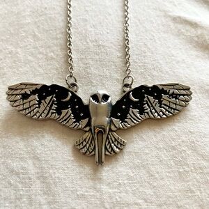 Silver Owl Pendant Necklace
